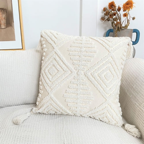 Boho Cotton Cushion Cover with Tassels | Tufted Design 9 & 10