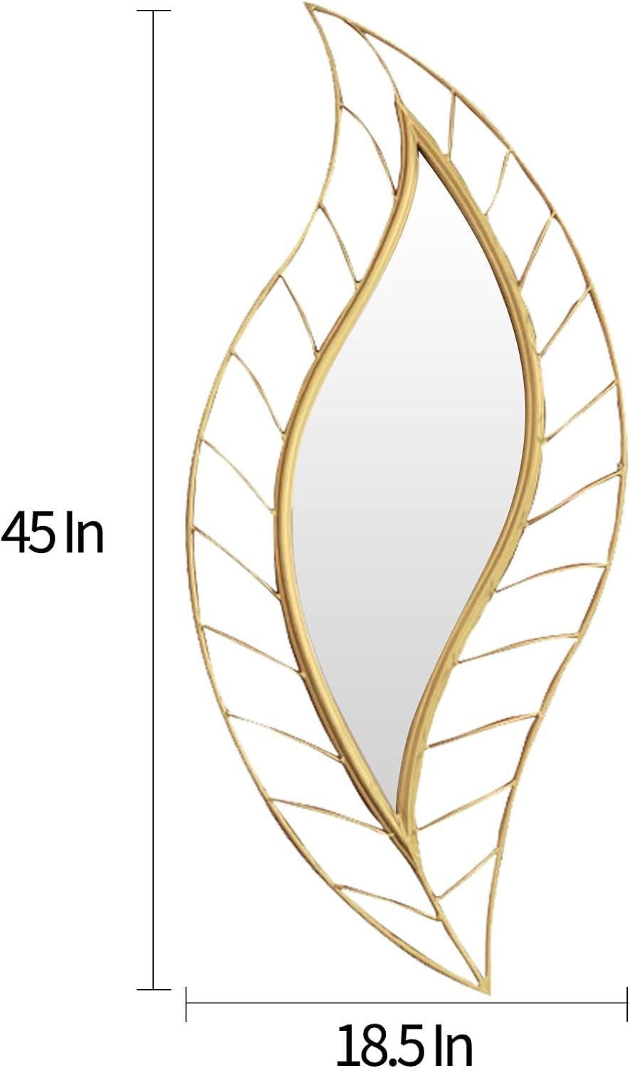 Gold Leaf Wall Mirror Elegant Decorative Mirror for Bathroom Vanity,