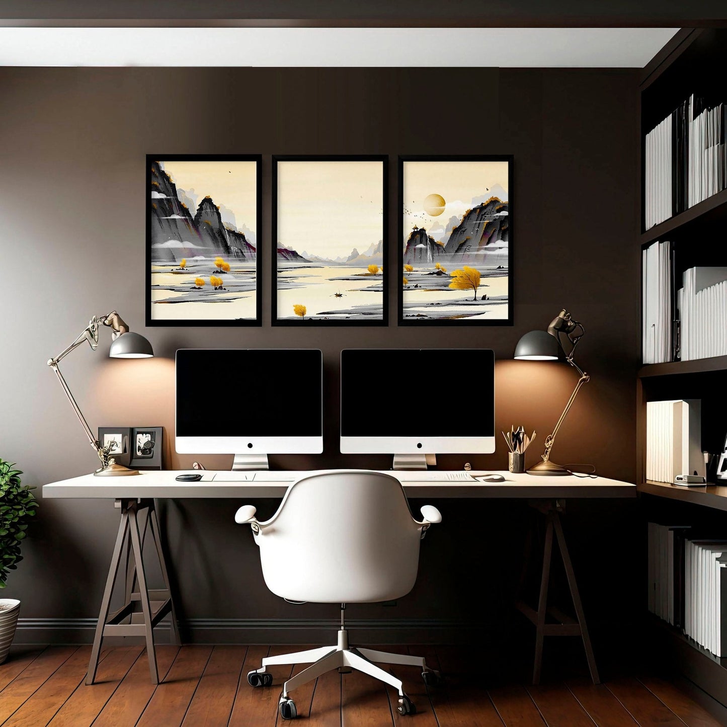 Wall art home office | set of 3 Japanese wall art