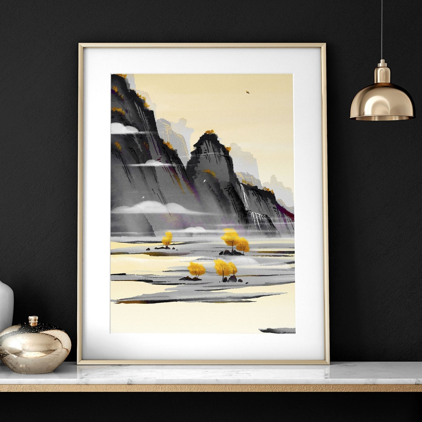 Wall art home office | set of 3 Japanese wall art